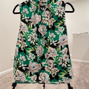 Floral Sleeveless Blouse | Gorgeous Colors | Medium | Worn Once
